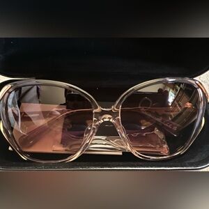 Coach Tea Rose Oversized Butterfly Square Sunglasses